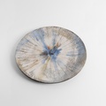 Round platter with blue and greenish colors