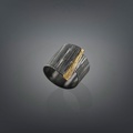 Δαχτυλίδι σε οξειδωμένο ασήμι και χρυσό Κ18