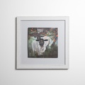 Wall piece with "joyful" sheep in nature