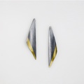Statement black silver earrings with 22K gold
