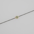 Bracelet in silver and gold with emeralds
