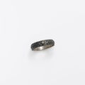 Sleek silver ring with gold inlay and brown diamond