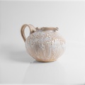 Ceramic pitcher with porcelain crackle finish