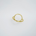 Minimalist lustrous gold ring with diamond