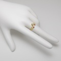 Δαχτυλίδι "στέμμα" σε χρυσό, με διαμάντι και ρουμπίνια