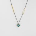 Fine aquamarine silver & gold necklace