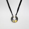 Modern silver & gold necklace with diamonds