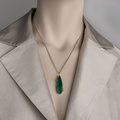 Malachite doublet stone pendant in silver and gold