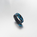 Beautiful ring in black and blue titanium