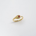 Romantic gold ring with ruby and diamonds