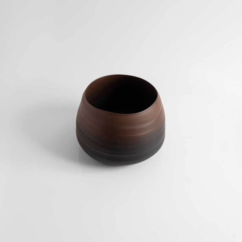 Ceramic bowl in dark brown