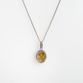 "Owl" Necklace with quartz & topaz