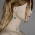 Hoop earrings with aquamarine