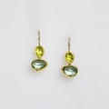Unique earrings with green amethyst & peridot