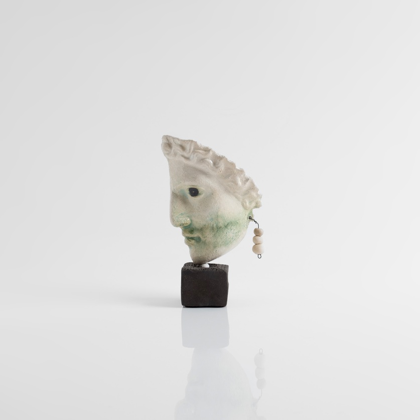 Classical Female Profile Stoneware Sculpture