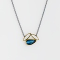 Blue topaz, gold & silver necklace