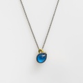 "Ocean Drop" pendant in silver and gold with apatite and diamond