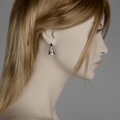 Modern stud silver earrings with pearls