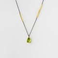 Peridot necklace with silver & gold handcrafted chain
