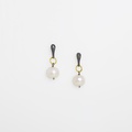 Elegant drop earrings in silver and gold with pearl and diamonds