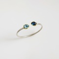Aquamarine & blue topaz silver & gold bracelet