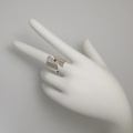 Καλαίσθητο ασημένιο δαχτυλίδι με χρυσό Κ18 και ρουμπίνι