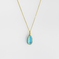 Sparkling turquoise & quartz doublet stone necklace in gold