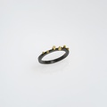 Slim ring in silver and gold with small diamonds