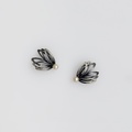 Elegant "butterfly" black silver earrings with pearls