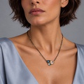 Εξαιρετικό κολιέ με aquamarine, blue topaz & quartz