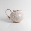 Ceramic pitcher with porcelain crackle finish