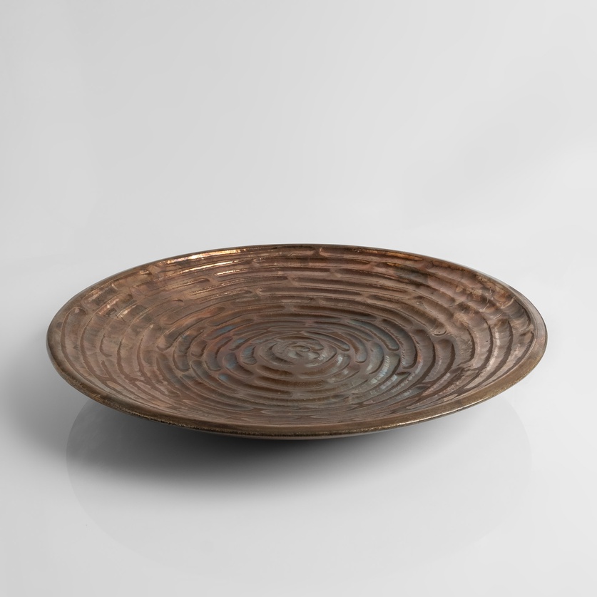 Impressive bronze-colored platter