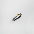Fine slim silver ring with gold and small diamond