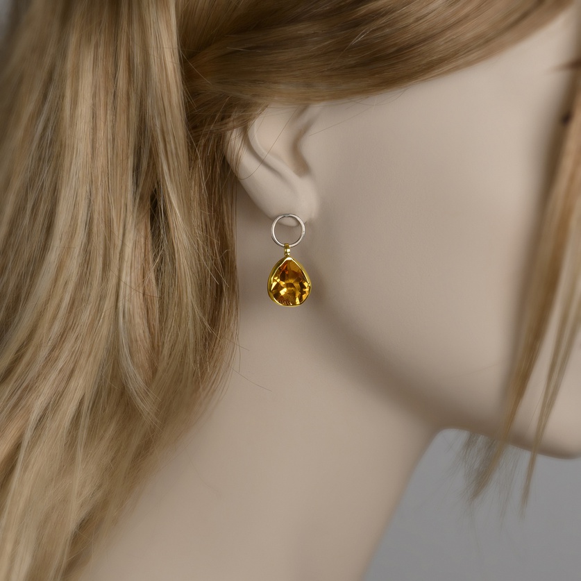Striking color citrine earrings