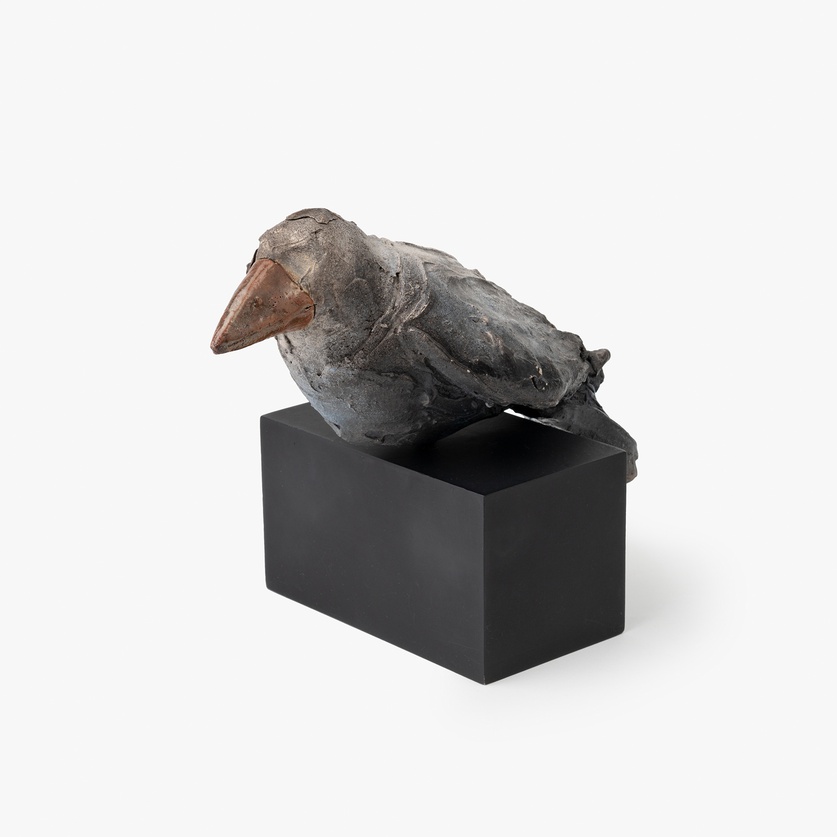 Ceramic sculpture in a form of a crow