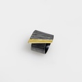 Black silver ring in modern line combined with gold K18