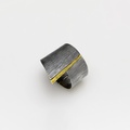 Statement cuff bracelet in oxidized silver and gold