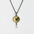 "Phoenix" necklace in silver with rock quartz & topaz