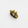 Επιβλητικό ασημένιο δαχτυλίδι με "λουλούδια" από χρυσό και διαμάντια μπριγιάν