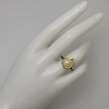 Pearl silver ring with gold and diamond