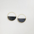 "Half-moon" hoops in gold and black silver