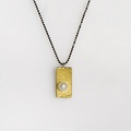 Silver & gold pendant with pearl and chain