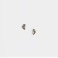 Semi-circle earrings in gold and diamonds