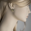Earrings "Waves" in silver, gold inlay and rubies