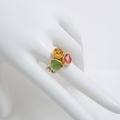 Impressive ring featuring peridot, heliodor and pink tourmaline
