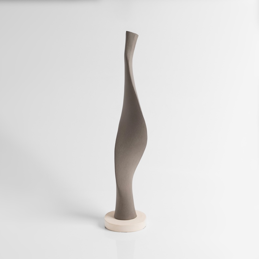 Abstract Grey Ceramic Sculpture