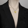 "Broken Heart" silver & gold necklace with diamond