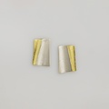 Elegant silver stud earrings with 22K gold inlay