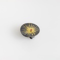 Εντυπωσιακό ασημένιο δαχτυλίδι με ένθετο χρυσό και ένα μικρό ρουμπίνι