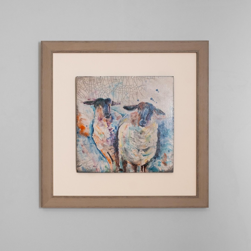 Wall piece. Two sheep.